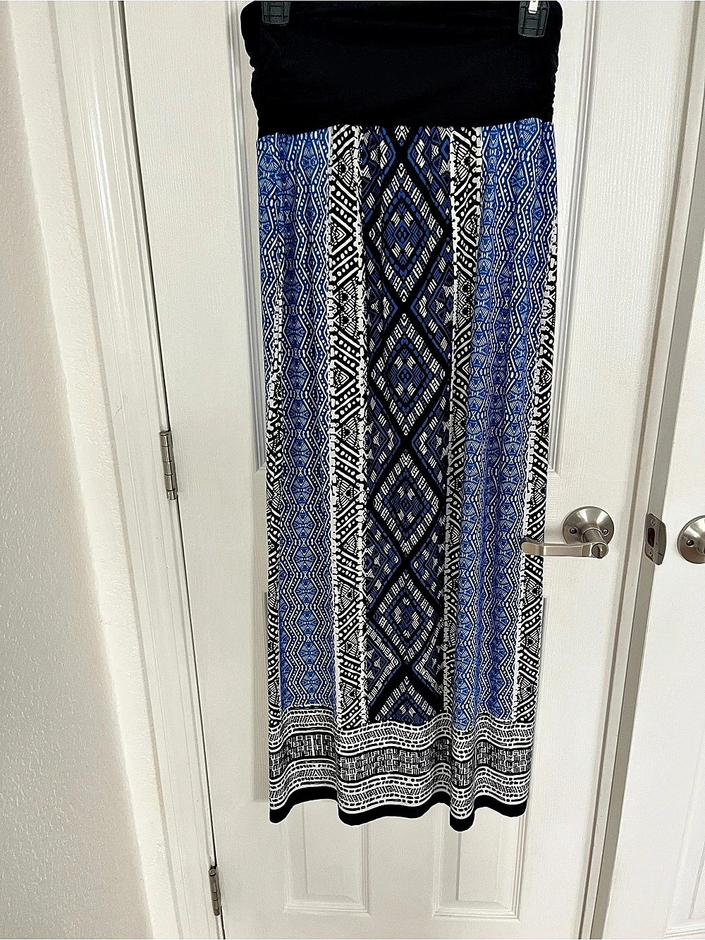 ALYX Print Maxi Skirt Geometric Maxi Skirt Blue & Black